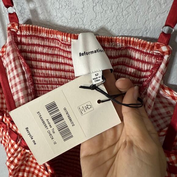 Red Gingham Spaghetti Strap Top - Picture 6 of 10